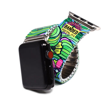 Squiggle Flower Pop- Jungle Green Apple watch © 2020, banded berlin